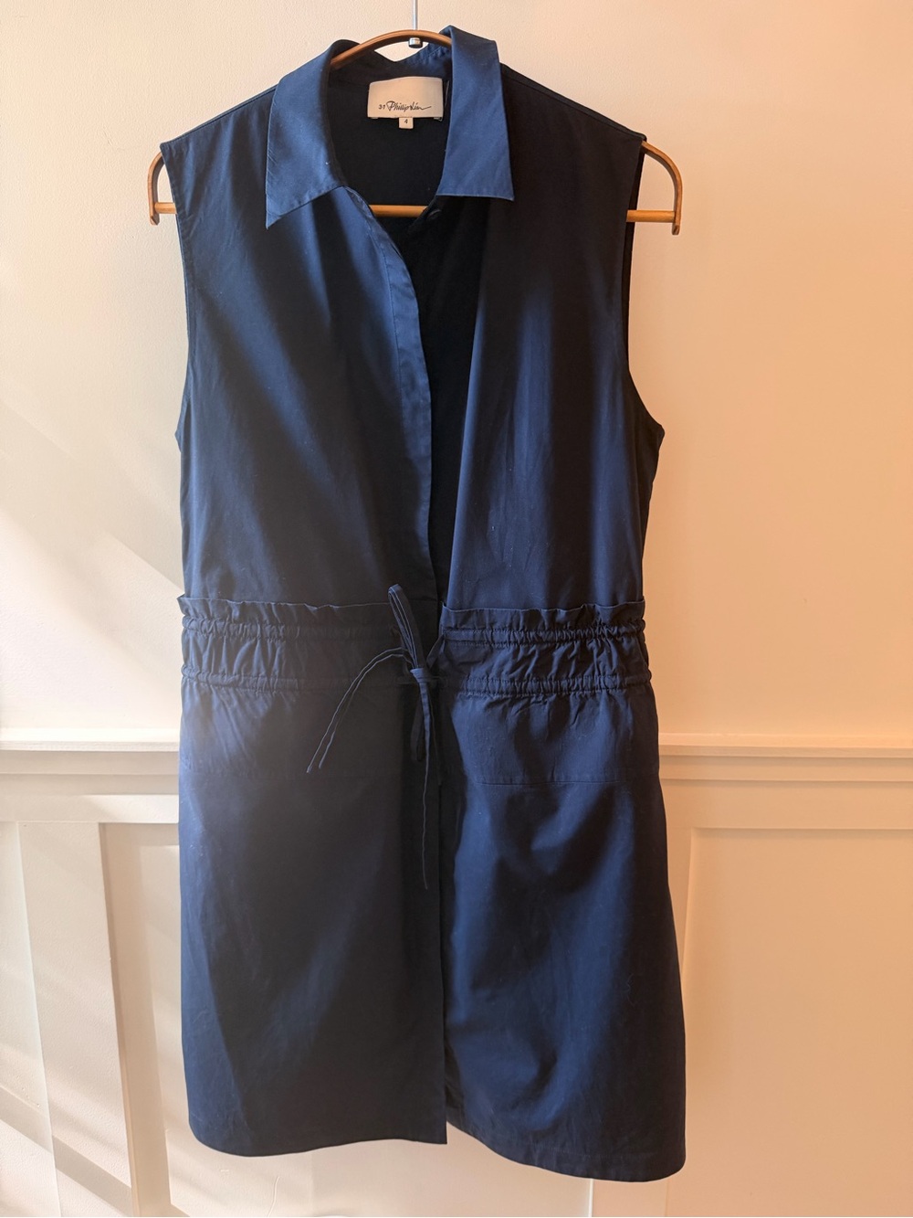 3.1 Phillip Lim Navy blue sleeveless shirt dress